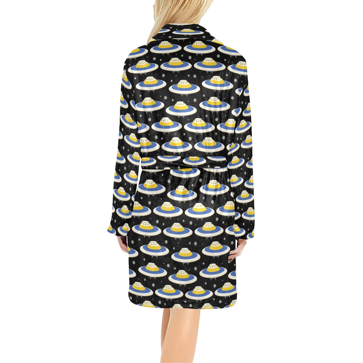 UFO Print Design LKS303 Women's Fleece Robe
