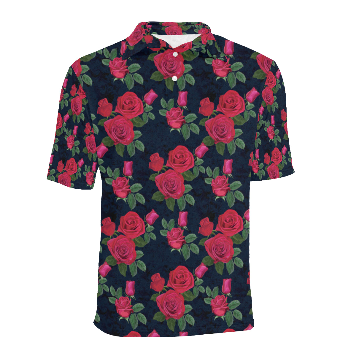 Rose Pattern Print Design A04 Men Polo Shirt