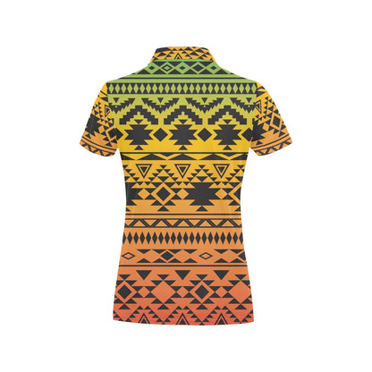 Rastafarian Pattern Print Design A04 Women's Polo Shirt