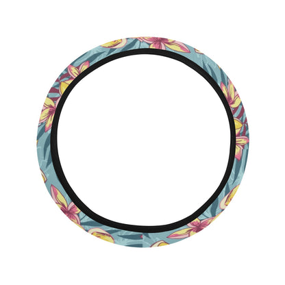 Summer Floral Print Design LKS304 Steering Wheel Cover with Elastic Edge