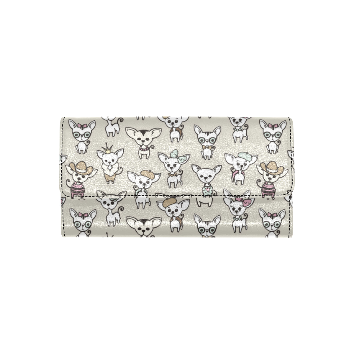 Chihuahua Pattern Print Design 02 Women's Trifold Wallet
