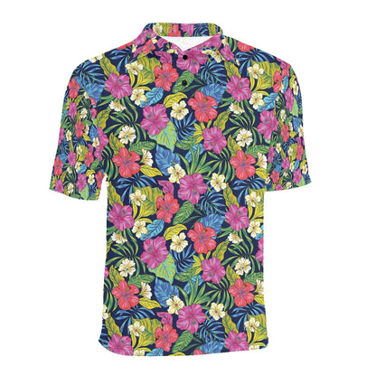Hibiscus Print Design LKS3010 Men Polo Shirt