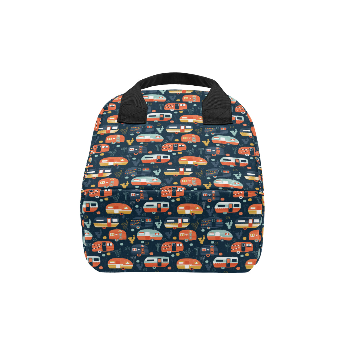 Camper Caravan Print Pattern Insulated Lunch Bag