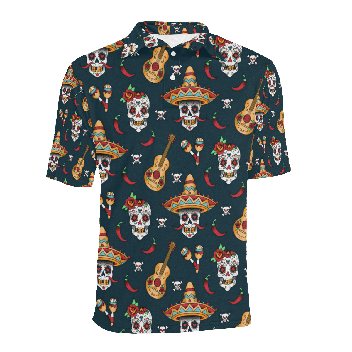 sugar skull Mexican Men Polo Shirt