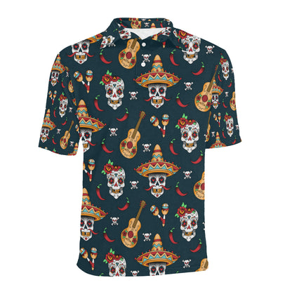 sugar skull Mexican Men Polo Shirt