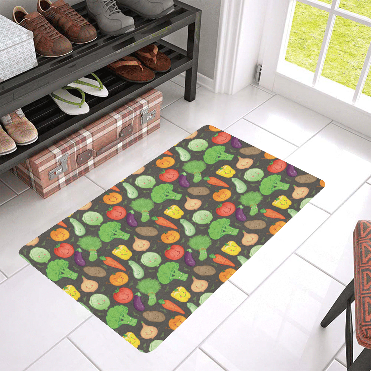 Vegan Funny Themed Design Print Rubber Doormat