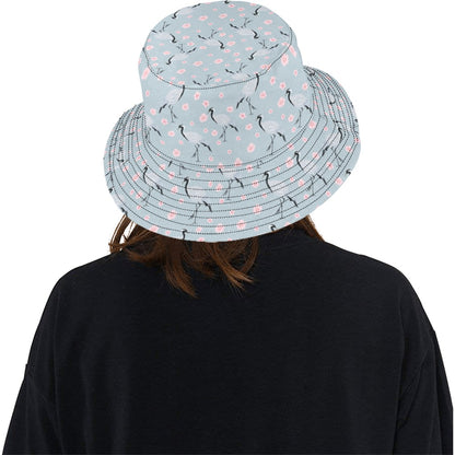 Sakura Bird Print Design LKS304 Unisex Bucket Hat
