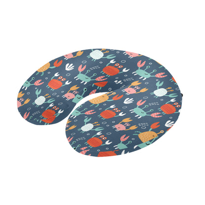 Crab Pattern Print Design 05 U-Shaped Travel Neck Pillow