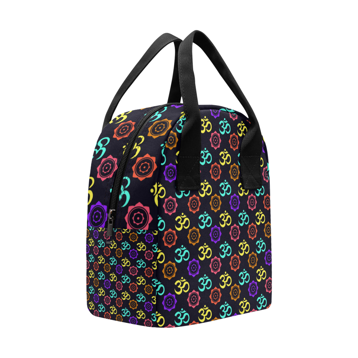 Chakra OM Print Pattern Insulated Lunch Bag