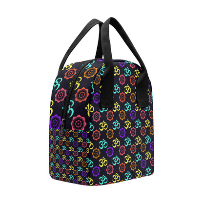 Chakra OM Print Pattern Insulated Lunch Bag