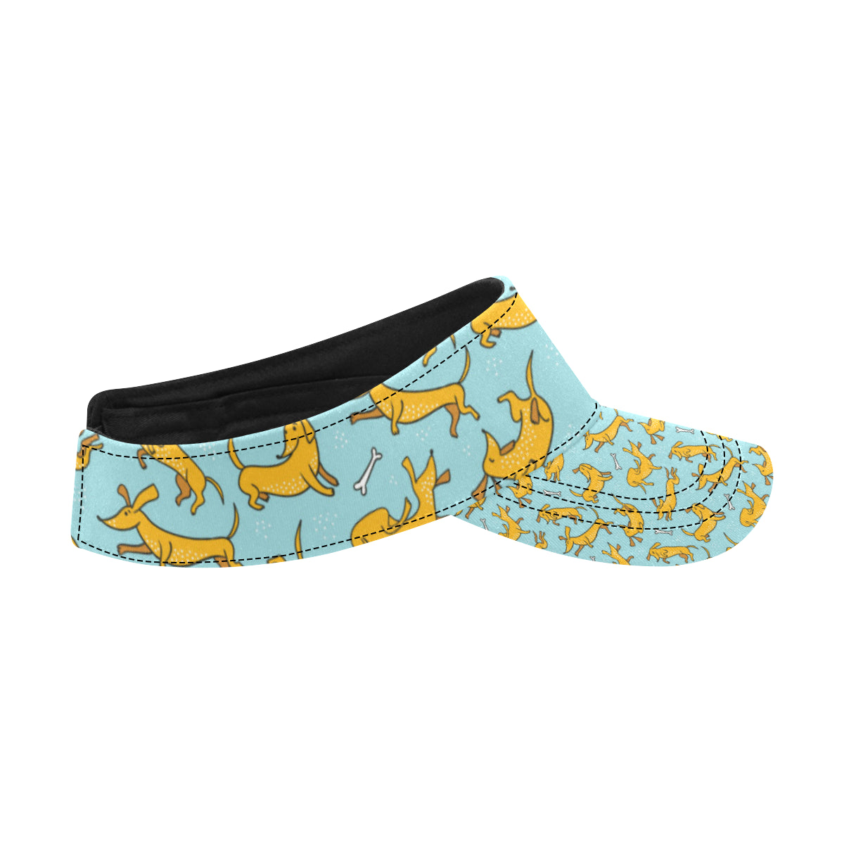 Dachshund Pattern Print Design 08 Unisex Sun Visor