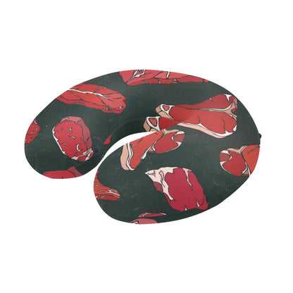 Meat Pattern Print Design 01 U-Shaped Travel Neck Pillow