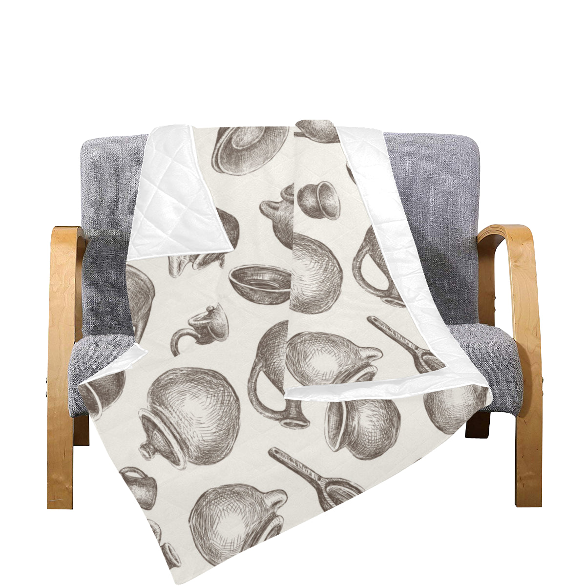 Pottery Pattern Print Design A01 Premium Quilt