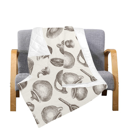 Pottery Pattern Print Design A01 Premium Quilt