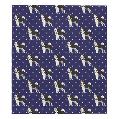 Alaskan Malamute Pattern Print Design 04 Premium Quilt