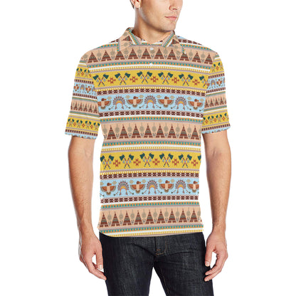 Native American Pattern Design Print Men Polo Shirt