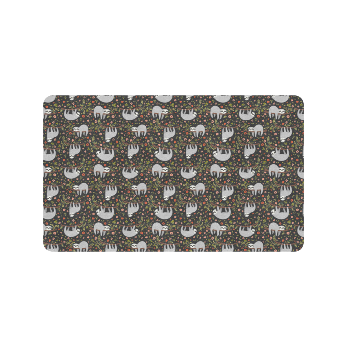 Sloth Cute Design Themed Print Rubber Doormat