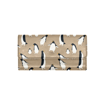 Penguin Pattern Print Design A01 Women's Trifold Wallet