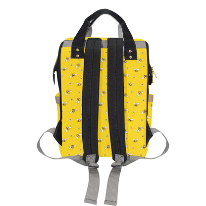 Bee Pattern Print Design 05 Diaper Bag Backpack