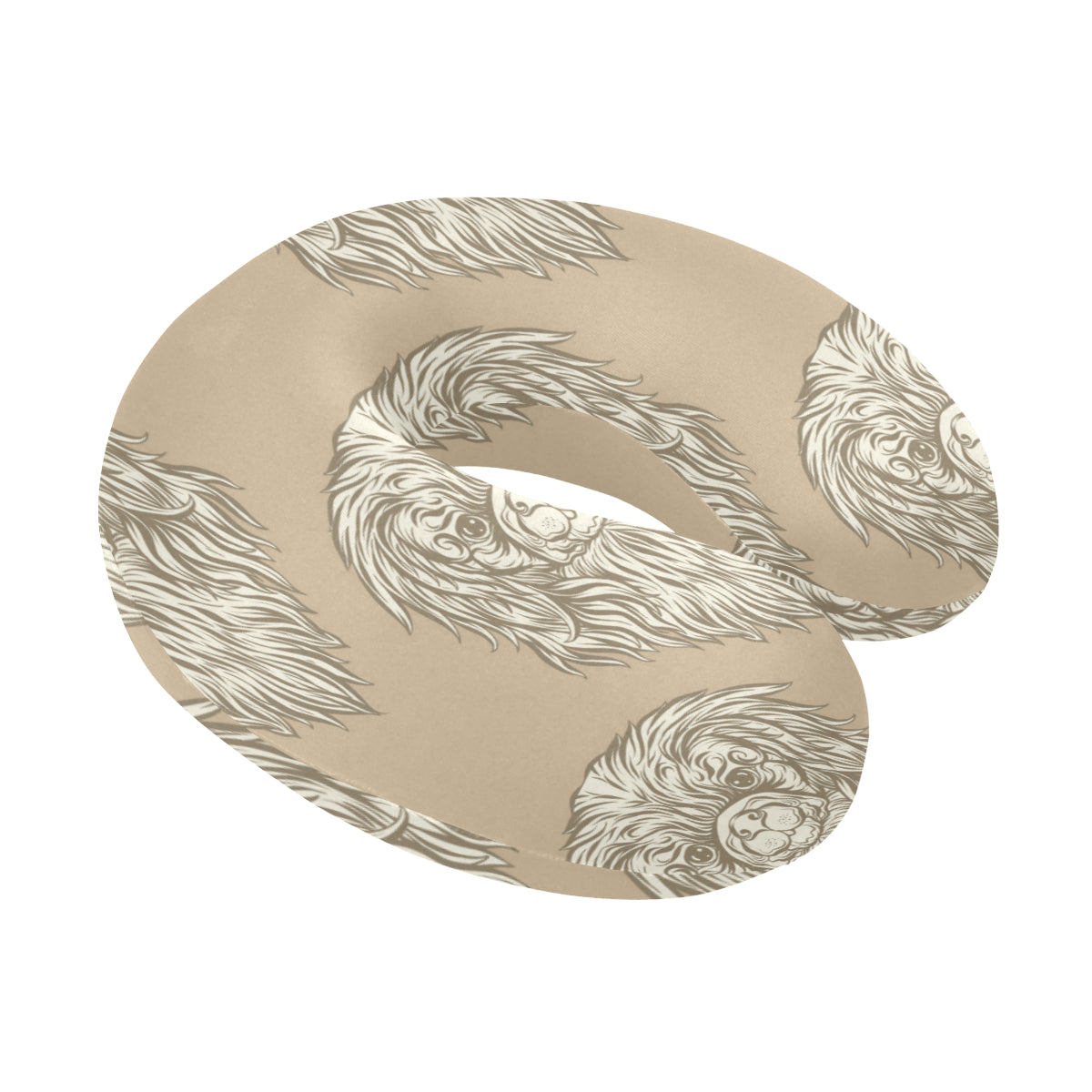 Pekingese Pattern Print Design A01 U-Shaped Travel Neck Pillow