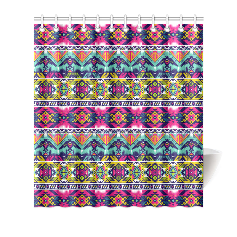 Indian Navajo Color Themed Design Print Shower Curtain