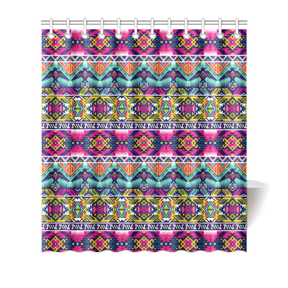 Indian Navajo Color Themed Design Print Shower Curtain