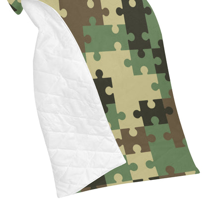 Puzzle Camo Pattern Print Design A03 Premium Quilt