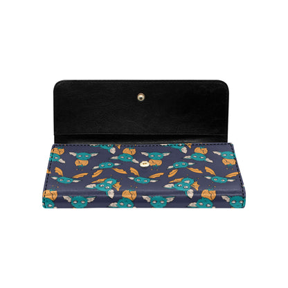 Bat Pattern Print Design 07 Women's Trifold Wallet