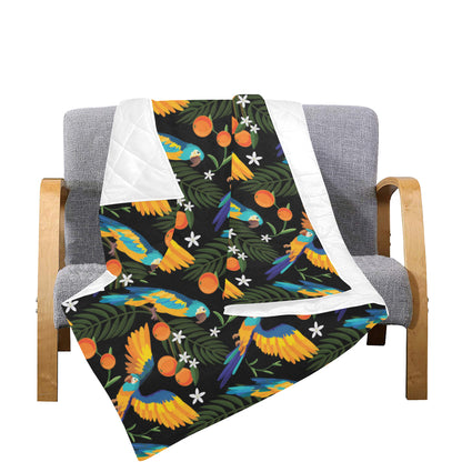 Macaw Pattern Print Design 03 Premium Quilt