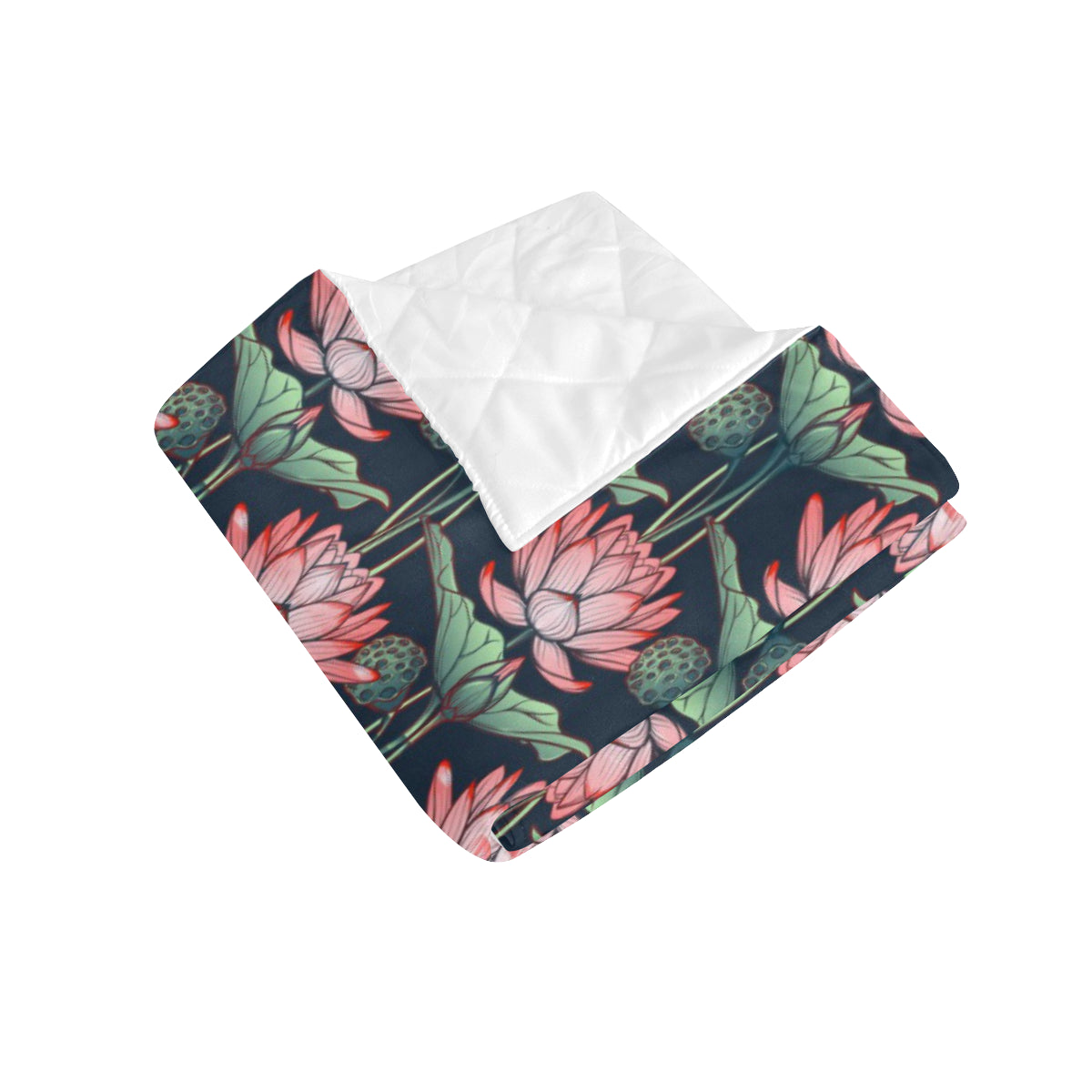 Water Lily Pattern Print Design WL03 Premium Quilt