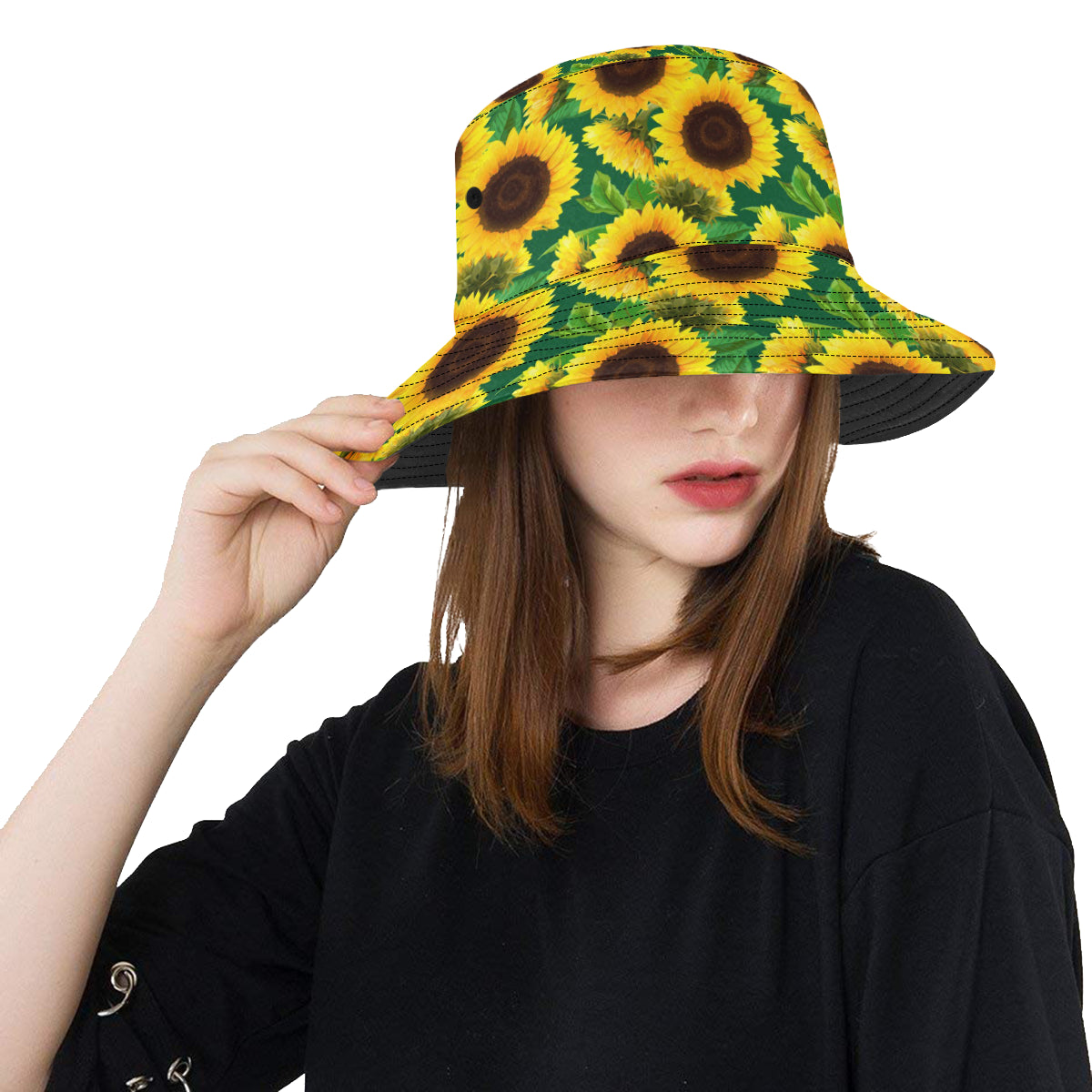 Sunflower Pattern Print Design SF02 Unisex Bucket Hat
