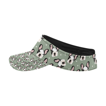 Boston Terrier Pattern Print Design 05 Unisex Sun Visor