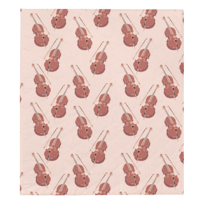 Cello Pattern Print Design 03 Premium Quilt