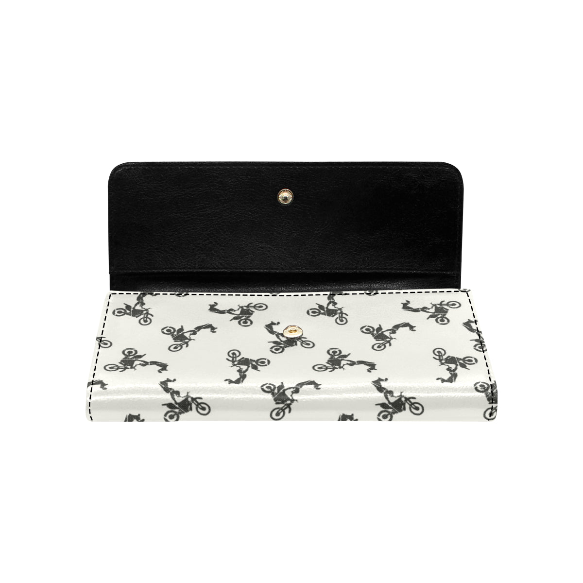 Motocross Pattern Print Design 03 Women's Trifold Wallet