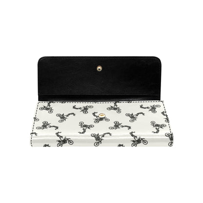 Motocross Pattern Print Design 03 Women's Trifold Wallet