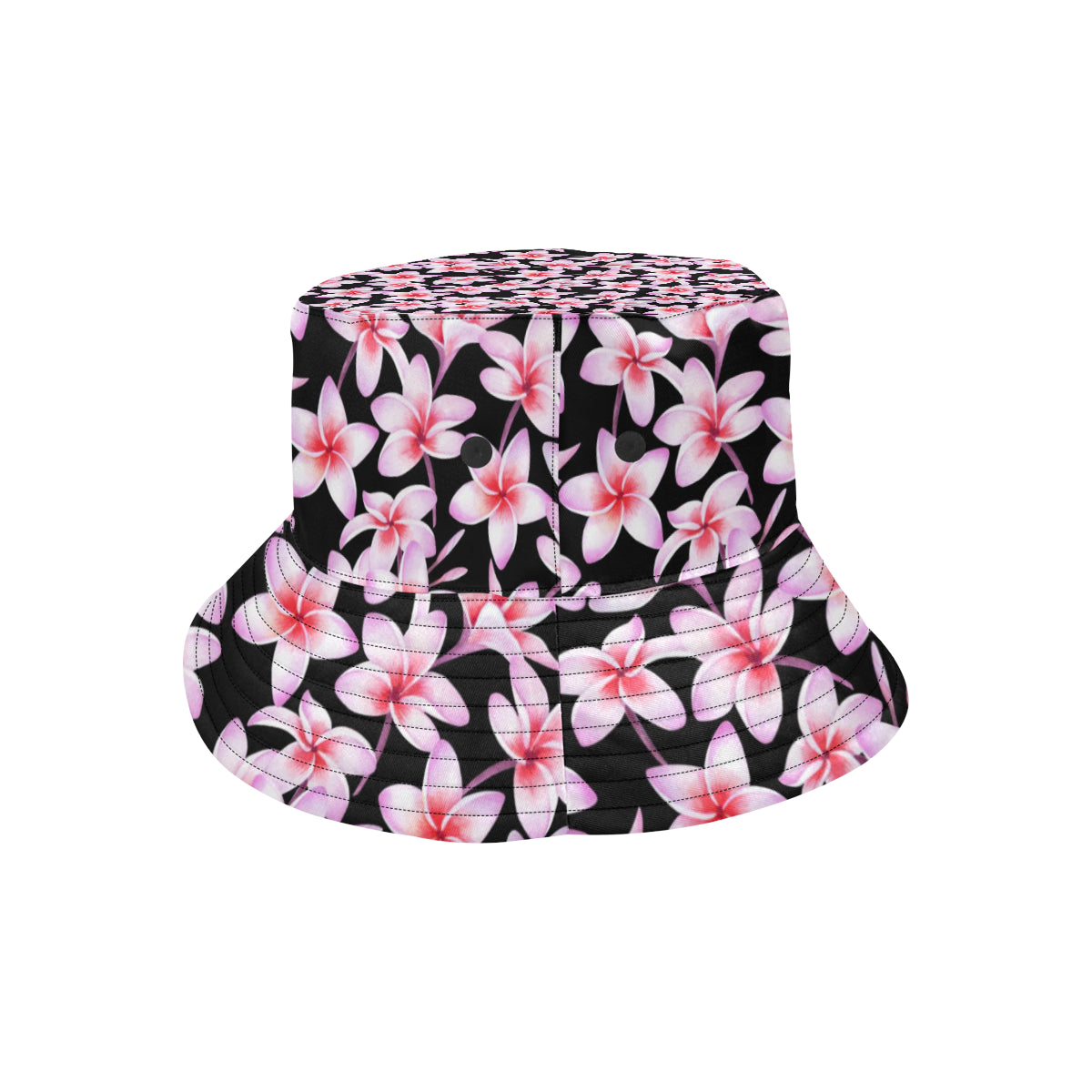 Pink Plumeria Pattern Print Design PM09 Unisex Bucket Hat