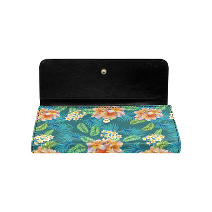 Plumeria Tropical Flower Design Print Women's Trifold Wallet