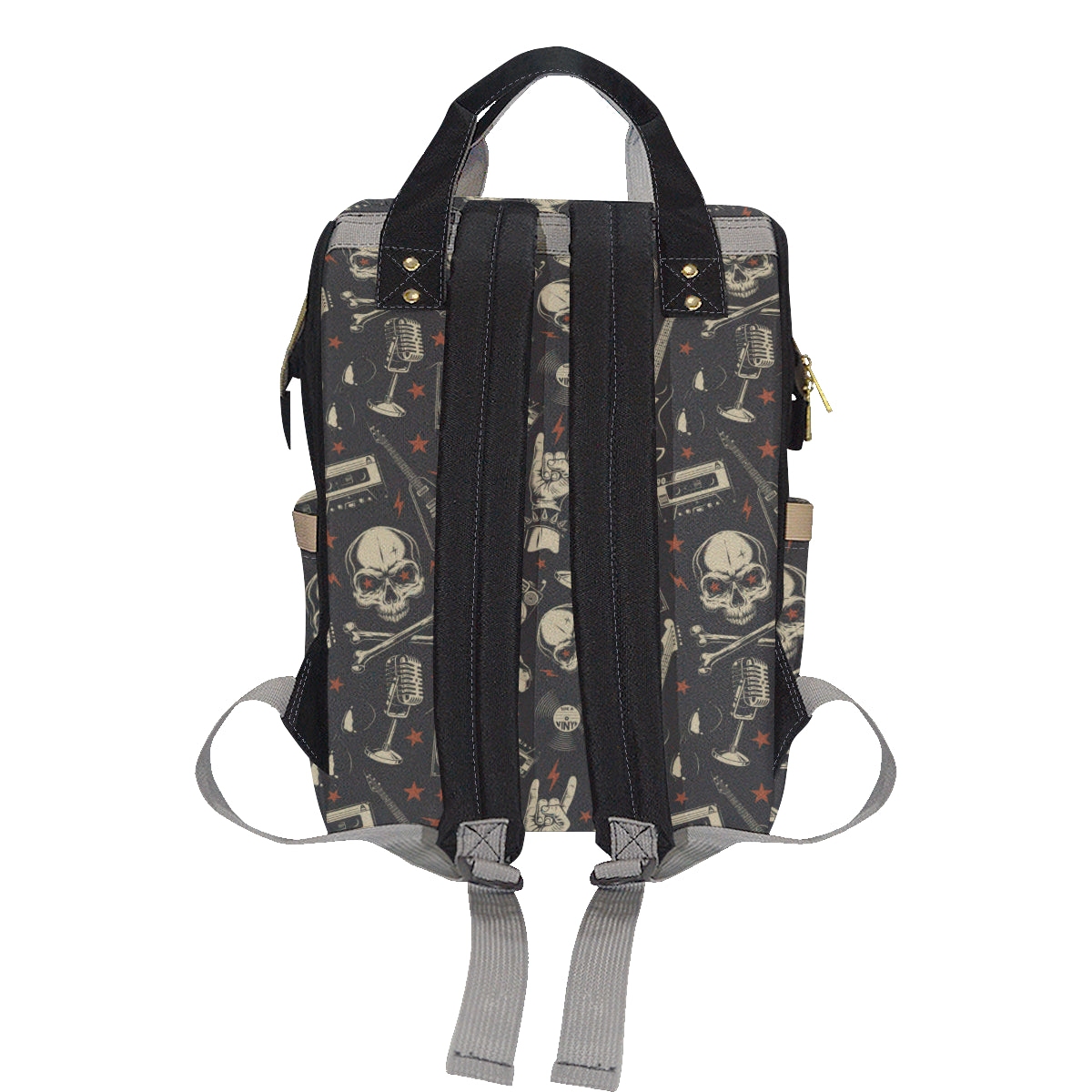 Rock and Roll Skull Pattern Print Design A03 Diaper Bag Backpack