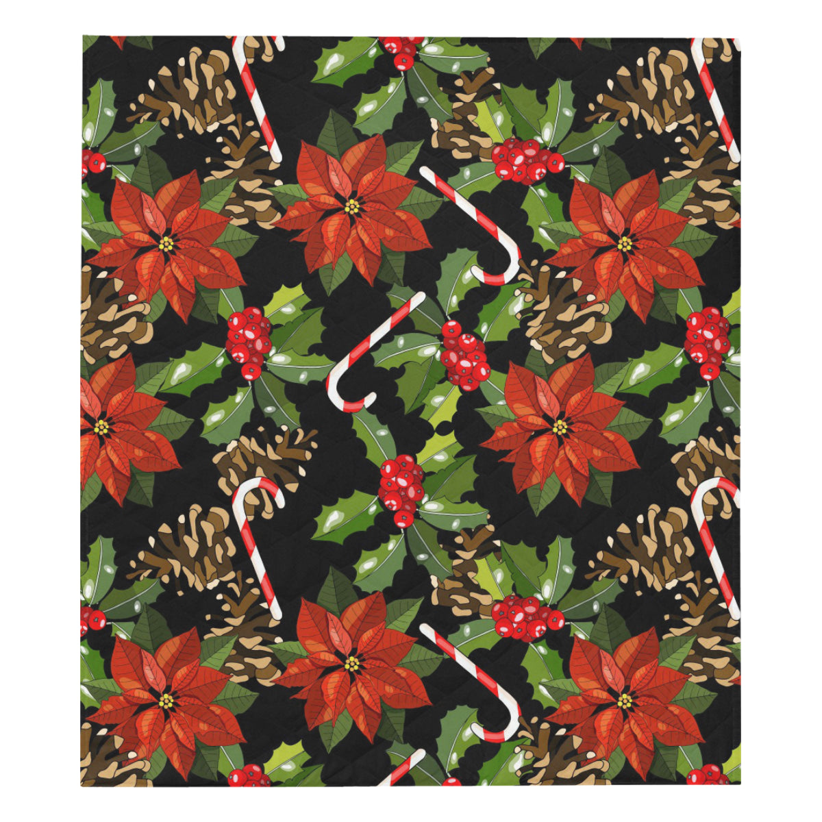Poinsettia Pattern Print Design POT01 Premium Quilt