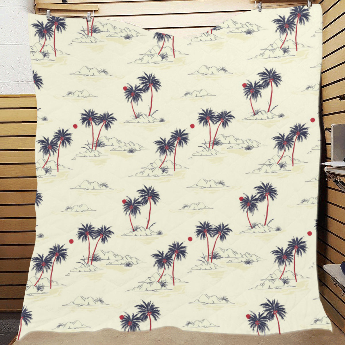 Palm Tree Pattern Print Design PT08 Premium Quilt