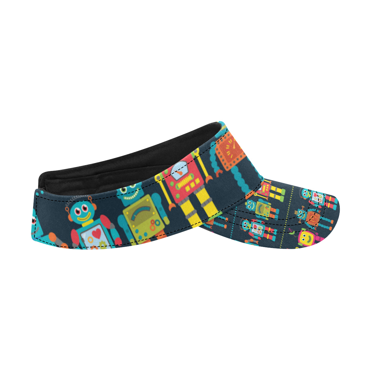 Robot Pattern Print Design A01 Unisex Sun Visor