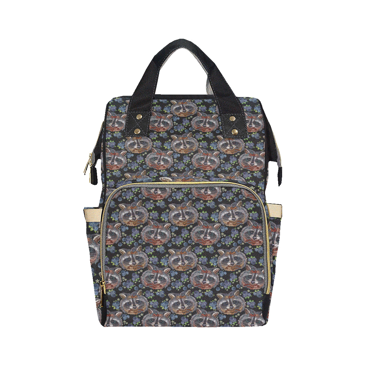 Raccoon Pattern Print Design A03 Diaper Bag Backpack