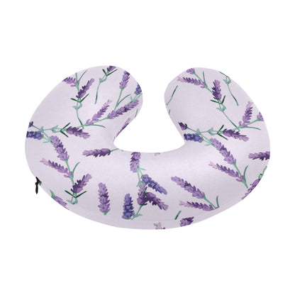 Lavender Pattern Print Design 02 U-Shaped Travel Neck Pillow