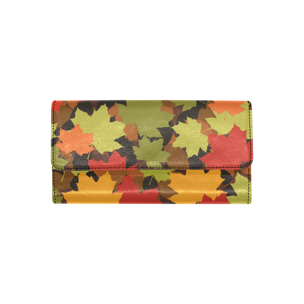 Maple Leaf Pattern Print Design 05 Women's Trifold Wallet