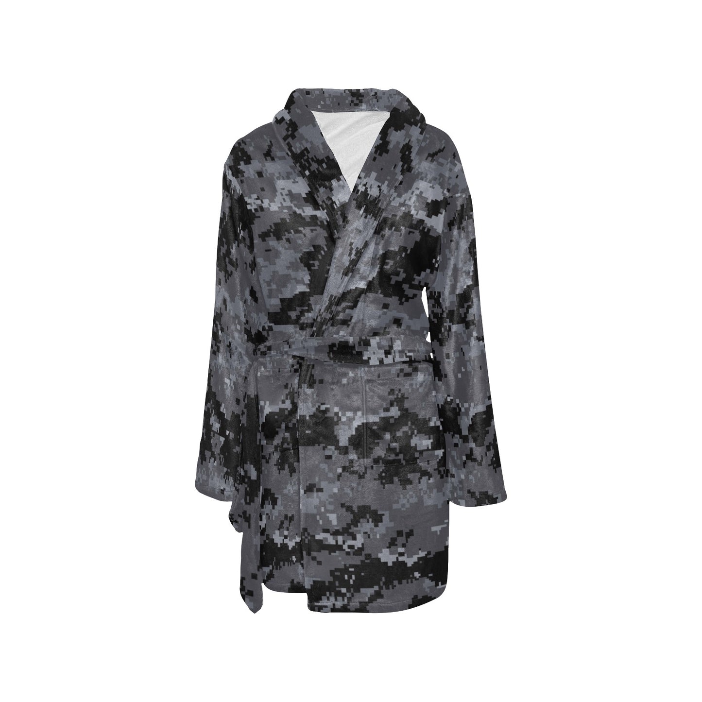 ACU Digital Black Camouflage Women's Fleece Robe