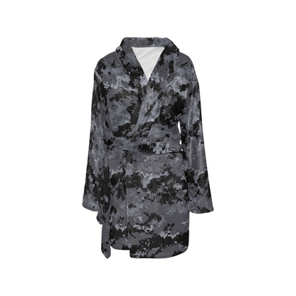 ACU Digital Black Camouflage Women's Fleece Robe