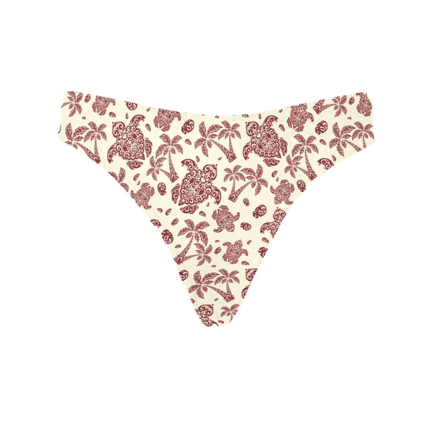 Polynesian Tattoo Turtle Themed Women's Thongs