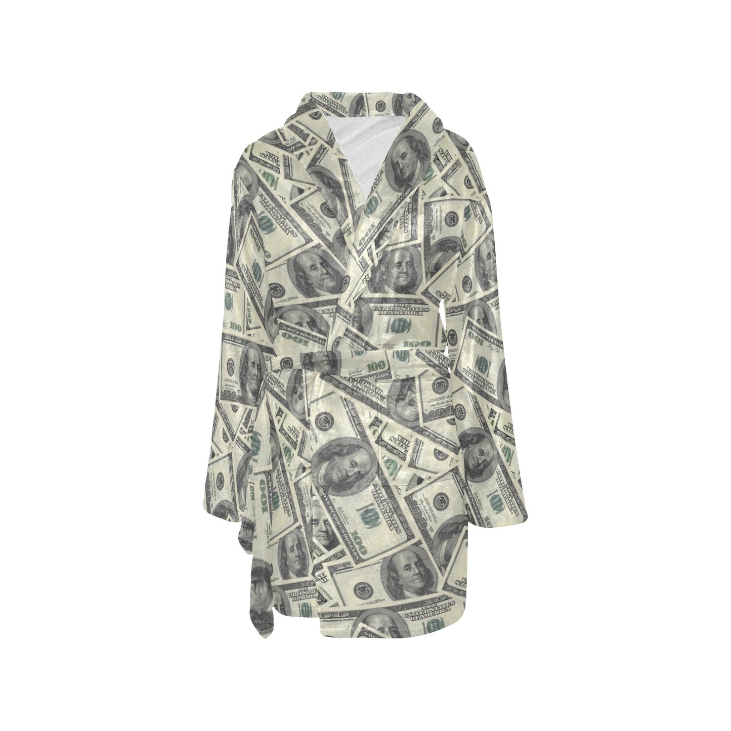 Dollar Pattern Print Design DO02 Women's Fleece Robe