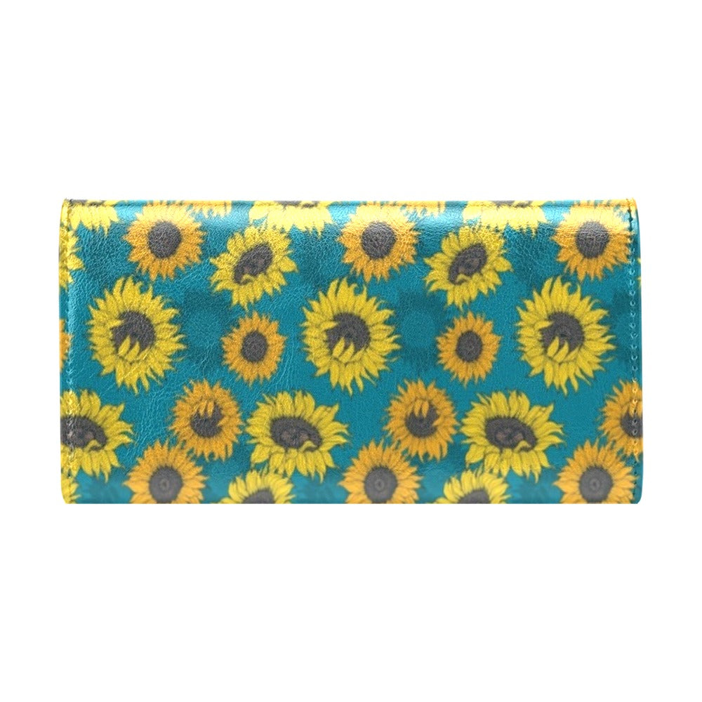 Sunflower Print Design LKS301 Women's Trifold Wallet
