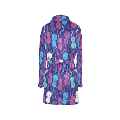 Cello Pattern Print Design 01 Women's Fleece Robe